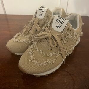 MIUMIU New Balance 574 collaborationsneakers Beige Denim Colonial size 40 (US 9)